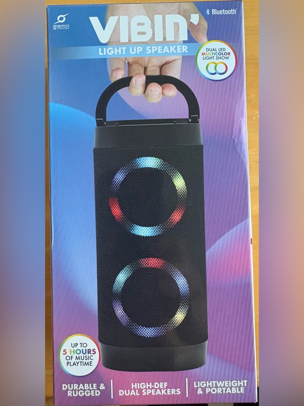 Light Up Bluetooth Portable Speaker - Black ✨🎶🎵🌈🎶🎵✨